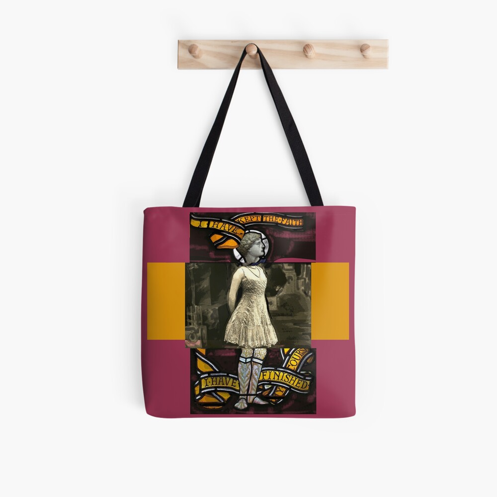 I have kept the faith stained glass painting Tote Bag