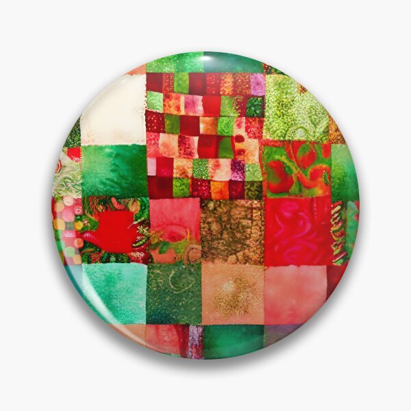 Item preview, Christmas Colored Watercolor Patchwork Quilt Design Bright Greens and Reds designed and sold by ClairesPatterns.