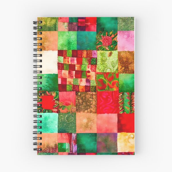 Item preview, Christmas Colored Watercolor Patchwork Quilt Design Bright Greens and Reds designed and sold by ClairesPatterns.