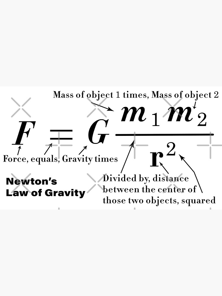 Newtons Law Of Universal Gravitation Poster For Sale By Sciencecorner Redbubble 2869