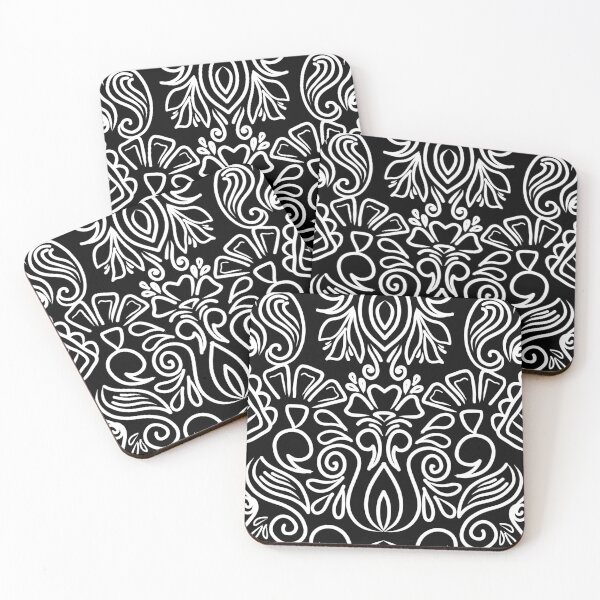 Item preview, B&W Floral Pattern designed and sold by patternologyy.