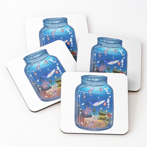 Item preview, Watercolor World Sea Life In Jar designed and sold by virillanissa.