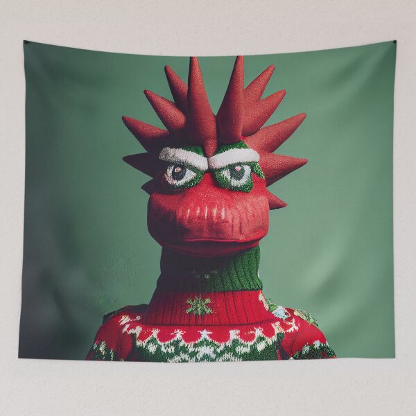 Item preview, Dinosaur in a ugly Christmas Sweater illustration #3 designed and sold by ZAKAABDE2020.