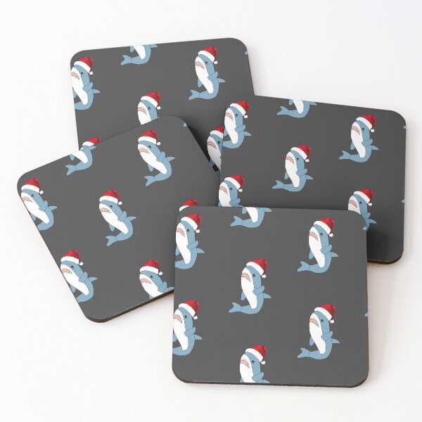 Item preview, Ikea Hai Blahaj, Christmas hat pattern designed and sold by BreadCrumbBird.
