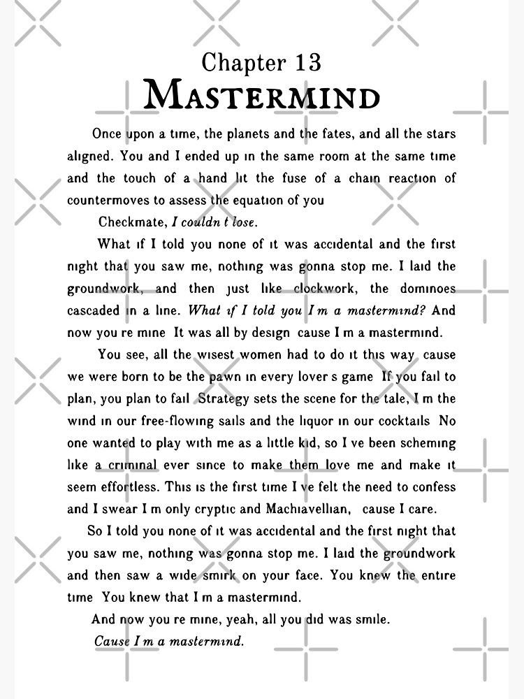 Taylor Swift – Mastermind Lyrics