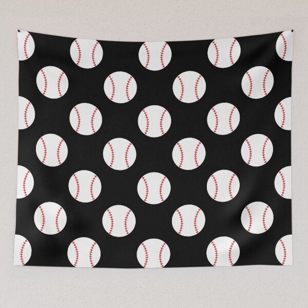 Item preview, Baseball with Black Background Pattern designed and sold by beccaveedesigns.