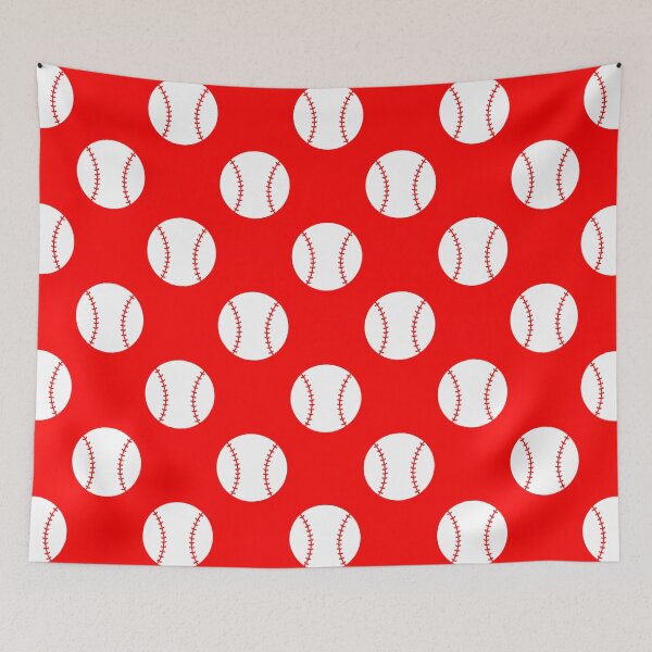 Item preview, Baseball with Red Background Pattern designed and sold by beccaveedesigns.