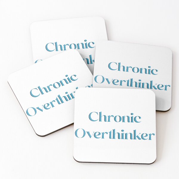 Item preview, Chronic Overthinker Text Aqua designed and sold by quirkycounselor.