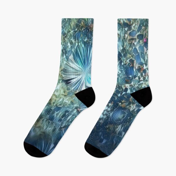 Item preview, Etched glass dreamy cobalt blue flowers designed and sold by Khala.