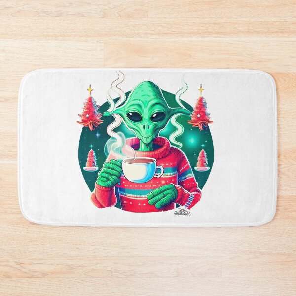 Item preview,  Christmas Funny Alien Drinking Coffee Wearing Sweater designed and sold by extraordinar-ia.