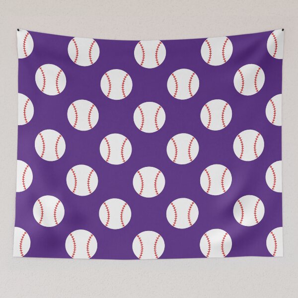 Item preview, Baseball with Purple Background Pattern designed and sold by beccaveedesigns.