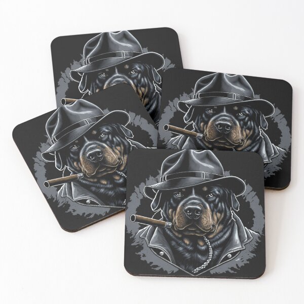 Aperçu de l'œuvre Fumer Rottweiler The Boss Dog Artwork créée et vendue par TheCreativeFab.