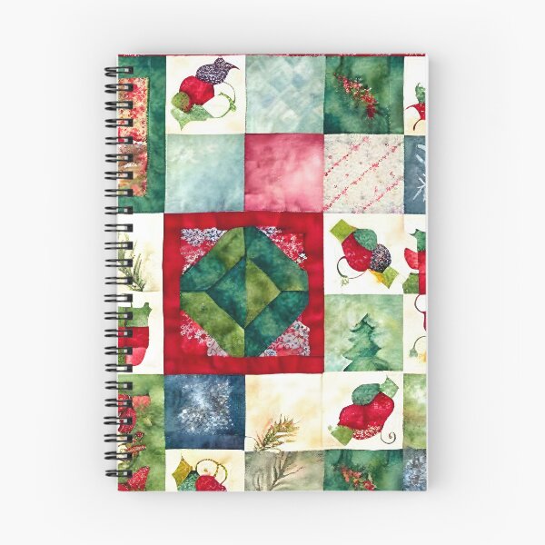 Item preview, Christmas Colored Watercolor Patchwork Quilt Design Bright Greens and Reds designed and sold by ClairesPatterns.