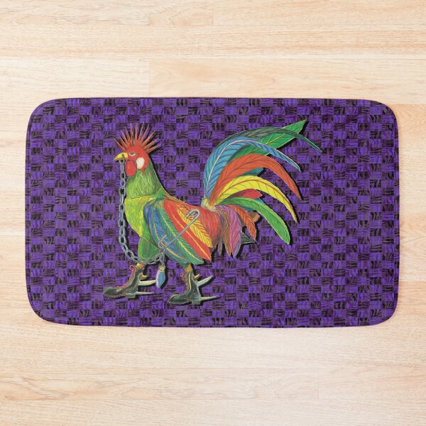 Artikelvorschau, Punky Rooster Basic on Violet Checkered Black entworfen und verkauft von AJLeibengeist.