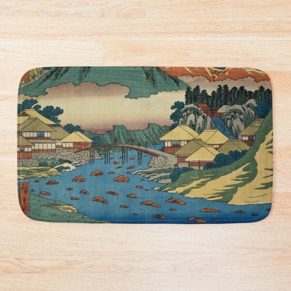 Item preview, Colourful Japan landscape woodprint  designed and sold by nattdrws.