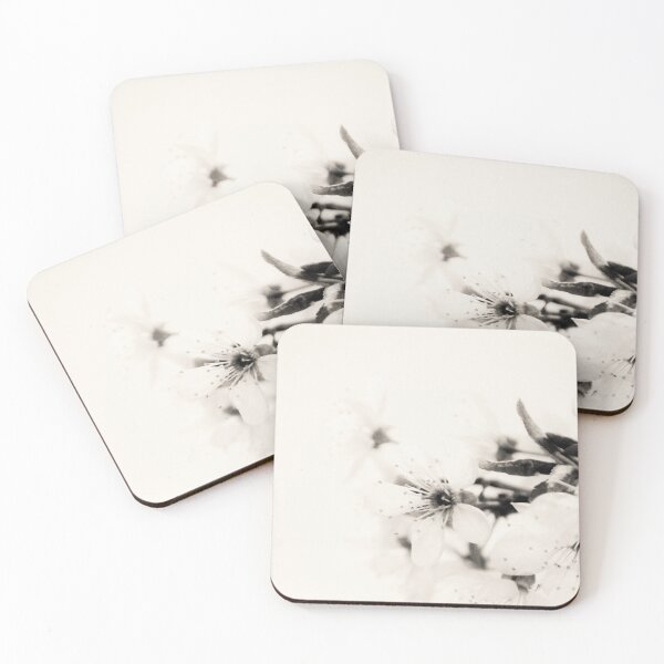 Item preview, Black and white plum blossom white flowers  designed and sold by by-jwp.