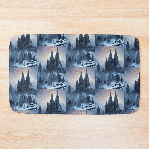 Item preview, Majestic Medieval fantasy cathedral on a hilltop in winter weather designed and sold by breaker160.