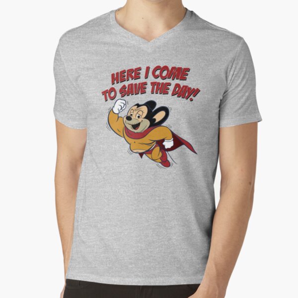 Mighty Mouse T-Shirt Gray Medium Here I Come To Save The Day Together  *NOTE* B42