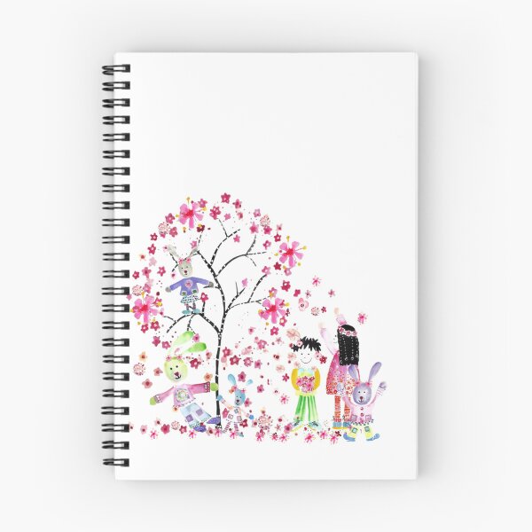 Item preview, Árbol de flor de cerezo con niños juguetones y conejos designed and sold by DefaultOneWorld.