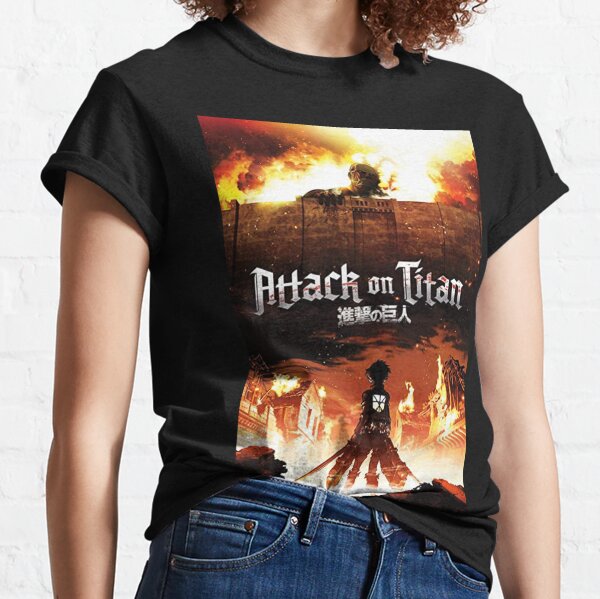 Attack On Titan Final Season Black and White Poster Black Tee, Official  Apparel & Accessories, Atsuko - Attack on Titan