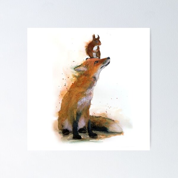 Item preview, fox and squirrel designed and sold by thislia.