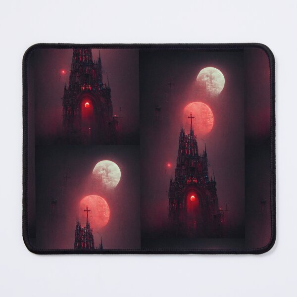 Item preview, Gothic cathedral red neon, red and white moon, night designed and sold by breaker160.