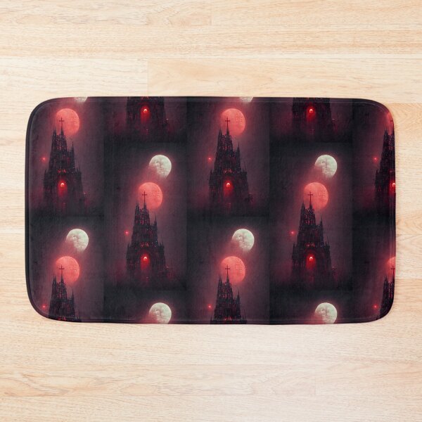 Item preview, Gothic cathedral red neon, red and white moon, night  designed and sold by breaker160.
