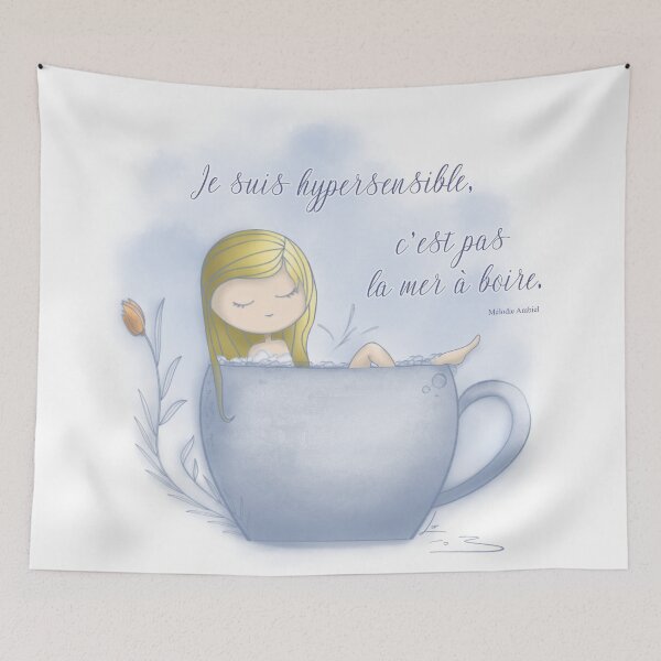 Item preview, I am hypersensitive: girl cup of tea with quote designed and sold by lilipy.