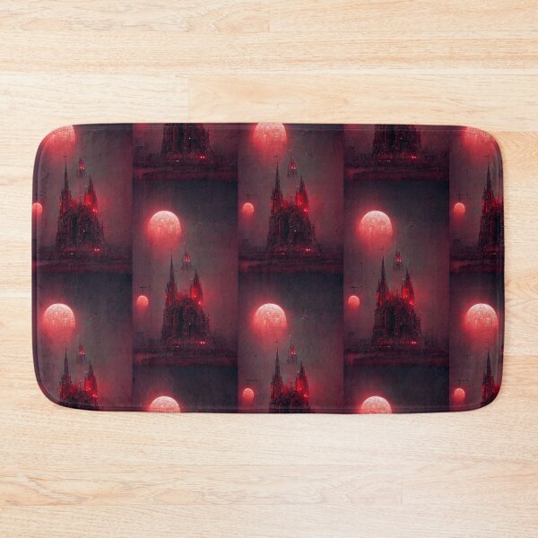 Item preview, Gothic cathedral red neon, red white moon, night  designed and sold by breaker160.