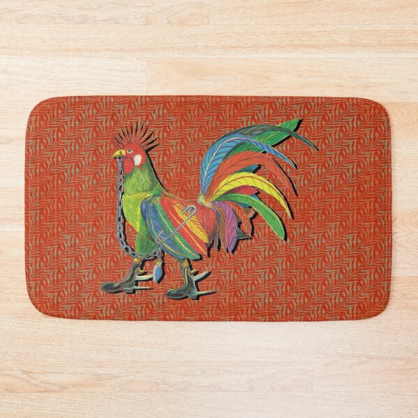 Artikelvorschau, Punky Rooster Basic on Red Orange Zig Black entworfen und verkauft von AJLeibengeist.