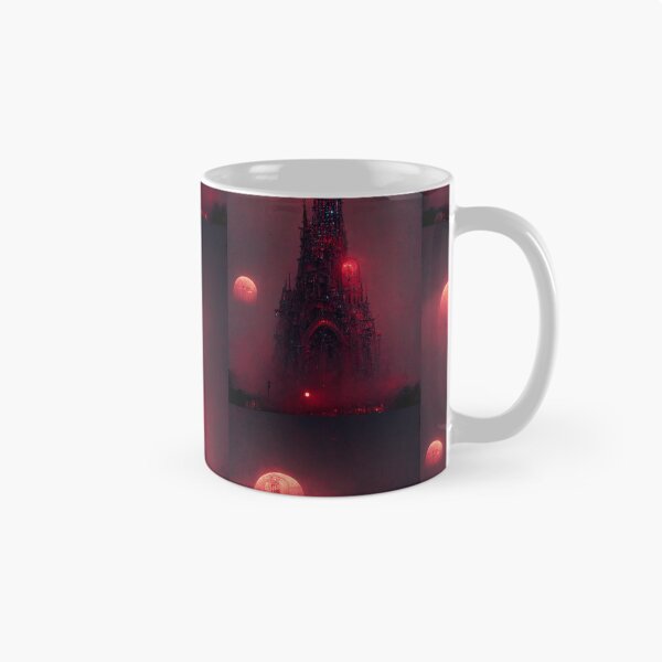 Item preview, Gothic cathedral red neon, red white moon, night  designed and sold by breaker160.