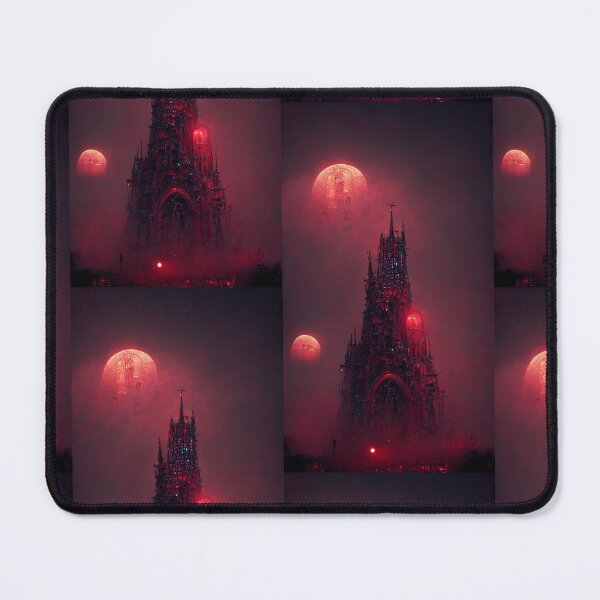 Item preview, Gothic cathedral red neon, red white moon, night  designed and sold by breaker160.