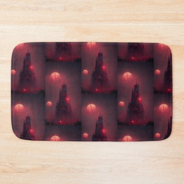 Item preview, Gothic cathedral red neon, red white moon, night  designed and sold by breaker160.