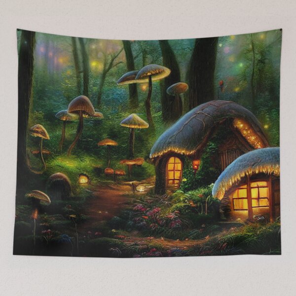 Item preview, Forest cabin with fairytale magic - Fantasy dream designed and sold by Monkyra.