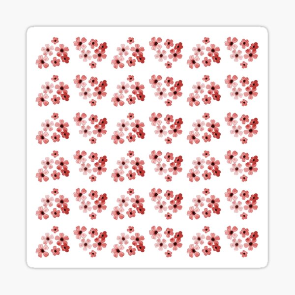 Rote Blumen Muster Sticker
