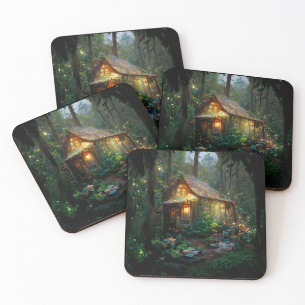 Item preview, Forest cabin with fairytale magic - Fantasy dream designed and sold by Monkyra.