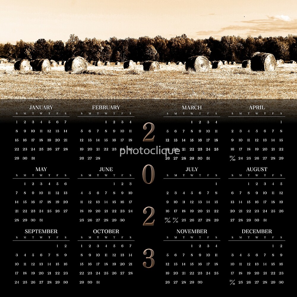 "Bale Out • 2023 Yearataglance Wall Calendar" by photoclique Redbubble