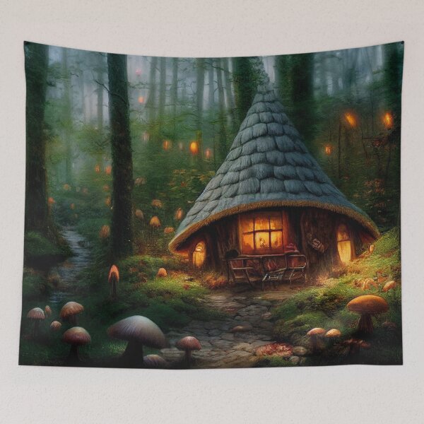 Item preview, Forest cabin with fairytale magic - Fantasy dream designed and sold by Monkyra.