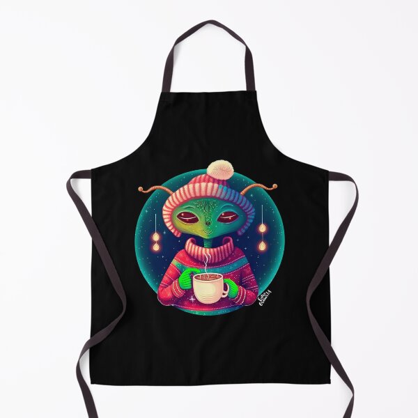 Item preview, Christmas Funny Alien Drinking Coffee Wearing Sweater designed and sold by extraordinar-ia.