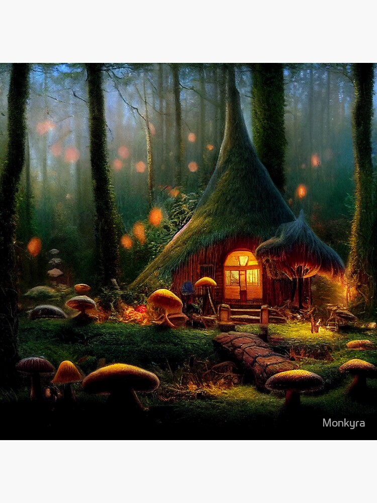 Forest cabin with fairytale magic Fantasy dream