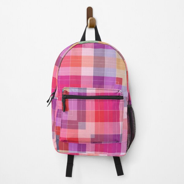 Item preview, Bright Pink Modern Plaid Geometric designed and sold by Kelly Dietrich Mandala & Fractal Art.