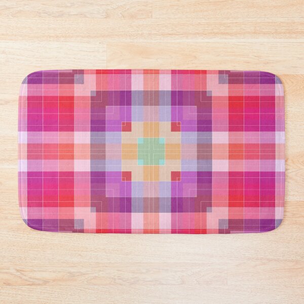 Item preview, Bright Pink Modern Plaid Geometric designed and sold by Kelly Dietrich Mandala & Fractal Art.