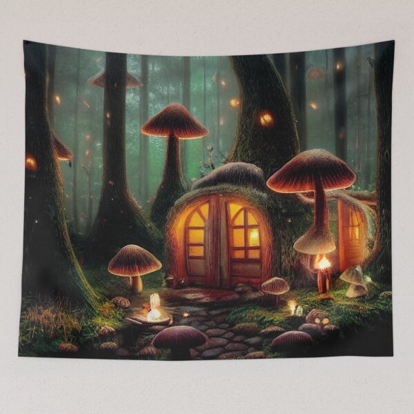 Item preview, Forest cabin with fairytale magic - Fantasy dream designed and sold by Monkyra.