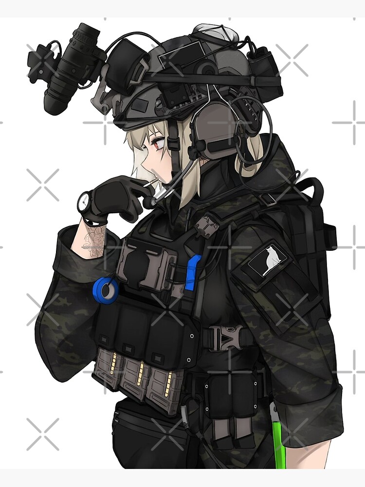A young female anime character in a swat outfit on Craiyon