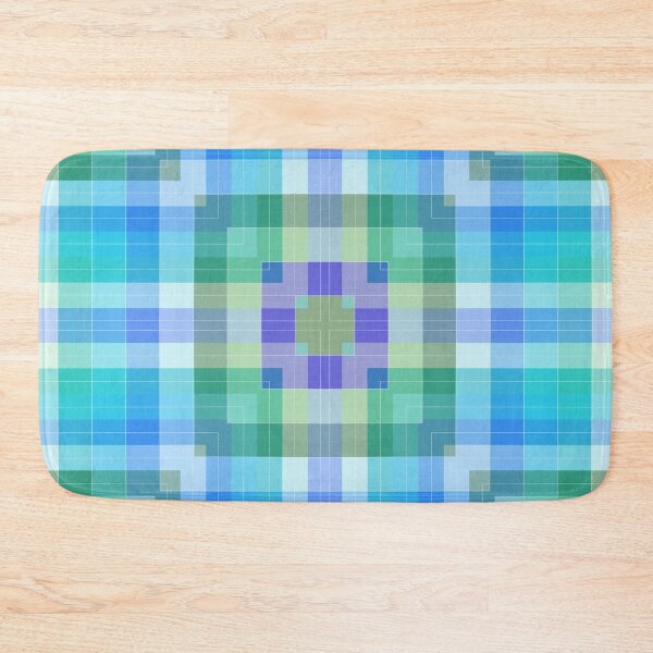 Item preview, Bright Blue Plaid Geometric designed and sold by Kelly Dietrich Mandala & Fractal Art.