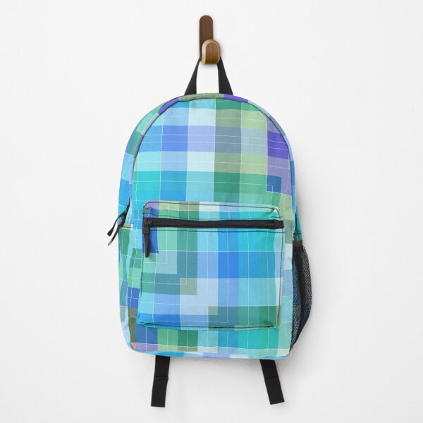 Item preview, Bright Blue Plaid Geometric designed and sold by Kelly Dietrich Mandala & Fractal Art.