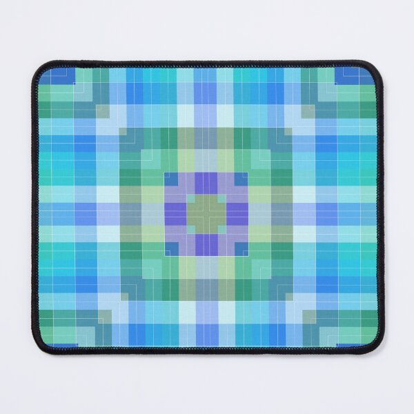 Item preview, Bright Blue Plaid Geometric designed and sold by Kelly Dietrich Mandala & Fractal Art.
