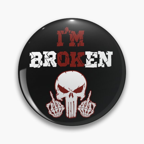 Item preview, I'm Broken T-shirt Confused Smile Skull Invisible Illness I'm OK Broken T-Shirt designed and sold by xteamdesign.