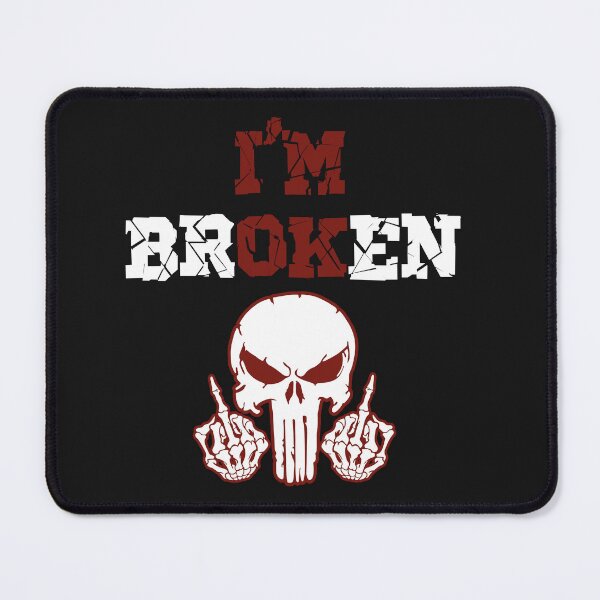 Item preview, I'm Broken T-shirt Confused Smile Skull Invisible Illness I'm OK Broken T-Shirt designed and sold by xteamdesign.