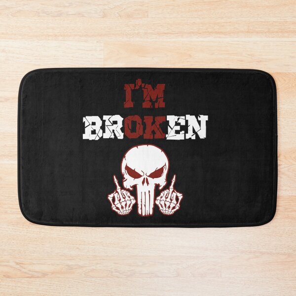 Item preview, I'm Broken T-shirt Confused Smile Skull Invisible Illness I'm OK Broken T-Shirt designed and sold by xteamdesign.